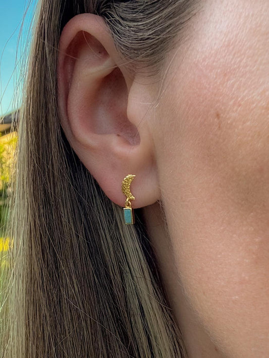 Amazonito auskarai “Mėnulis”