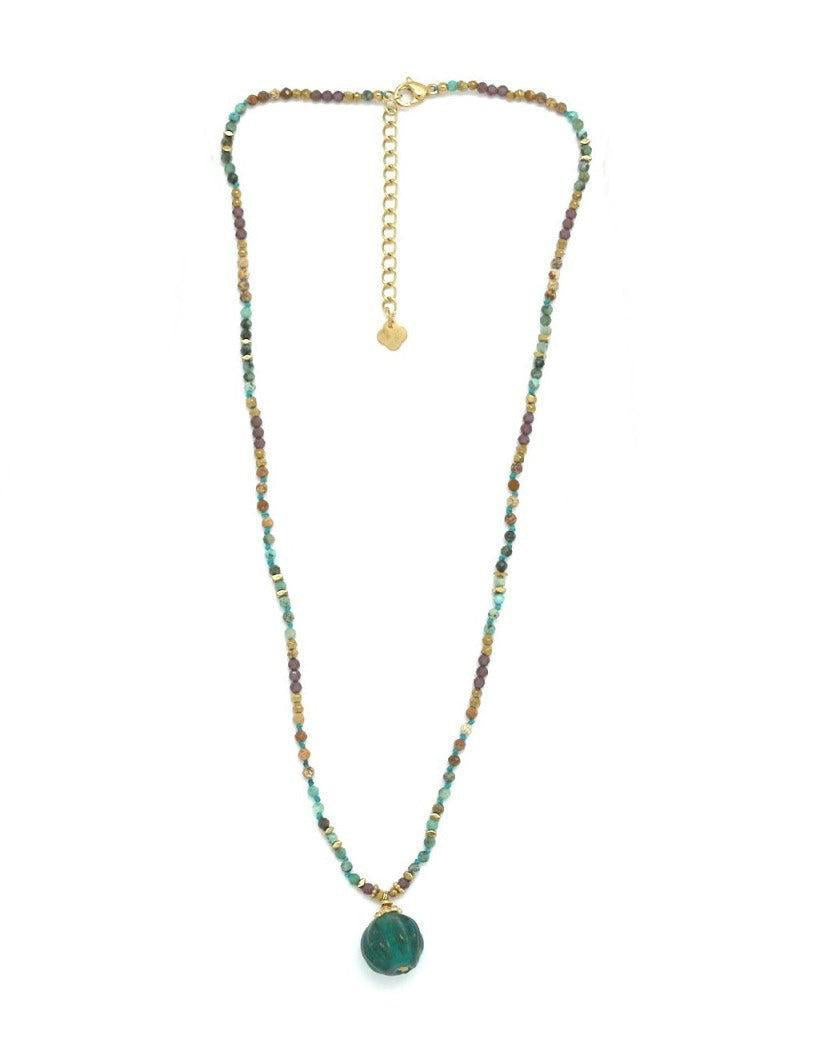 Amazonito kaklo papuošalas "Gelmė"