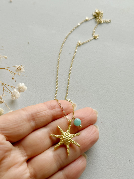 Amazonito kaklo papuošalas "Žvaigždė"