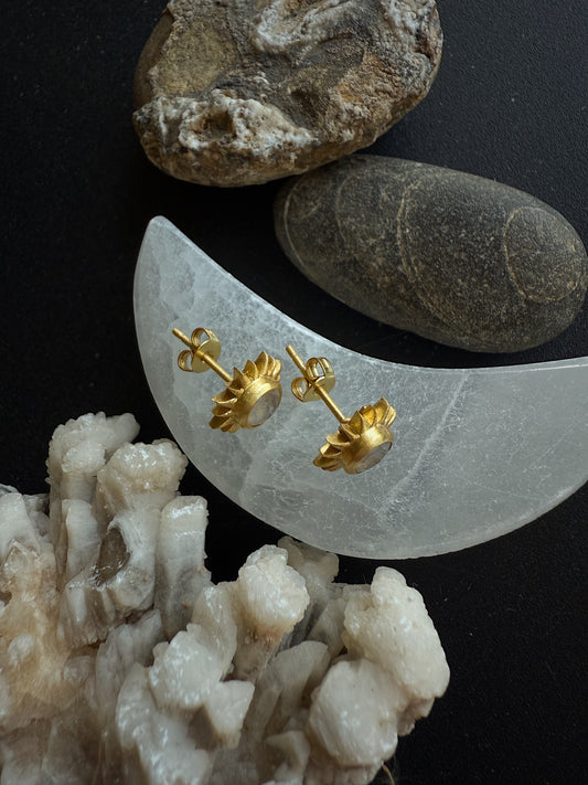 Chalcedono auskarai "Saulės"