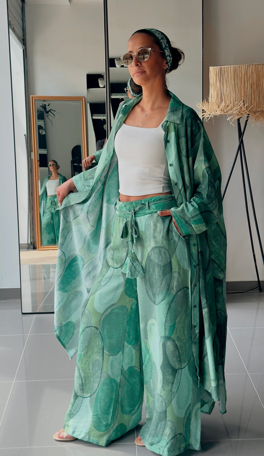 Kelnių ir palaidinės kostiumėlis "Smaragdinė paslaptis"