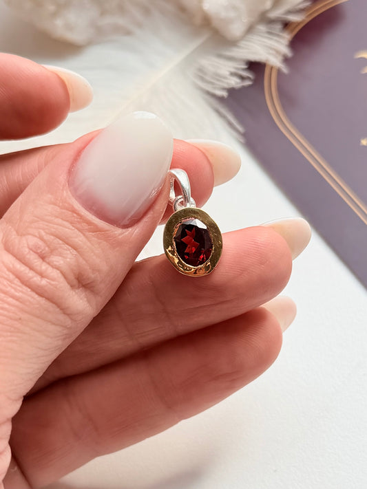 Sidabrinis pakabukas su granatu