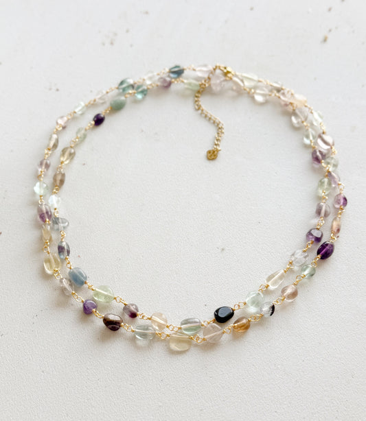 Ilgas Fluorito kaklo papuošalas "Išmintis"