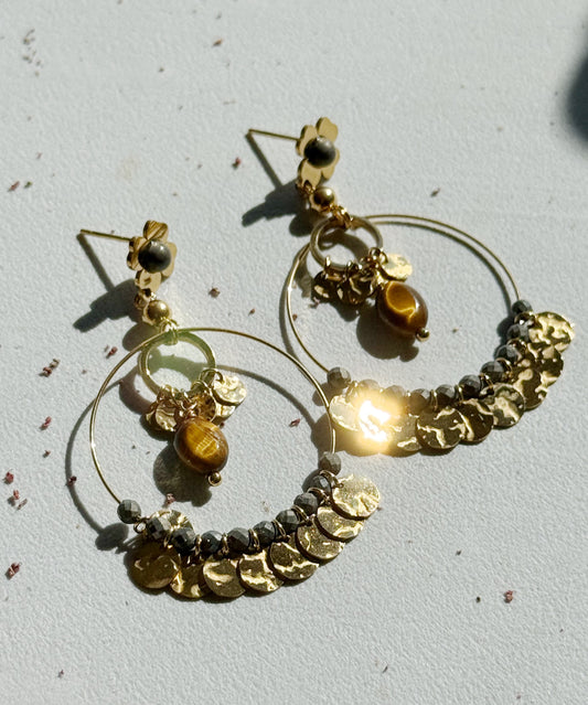 Ilgi auskarai su piritais “Energija”