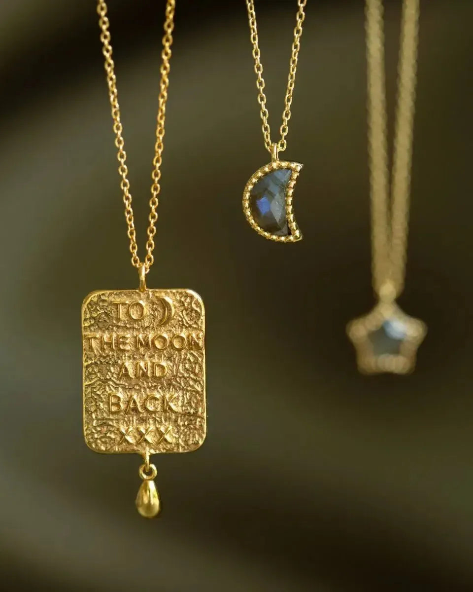 Kaklo Papuošalas su labradoritu "Mėnulis”