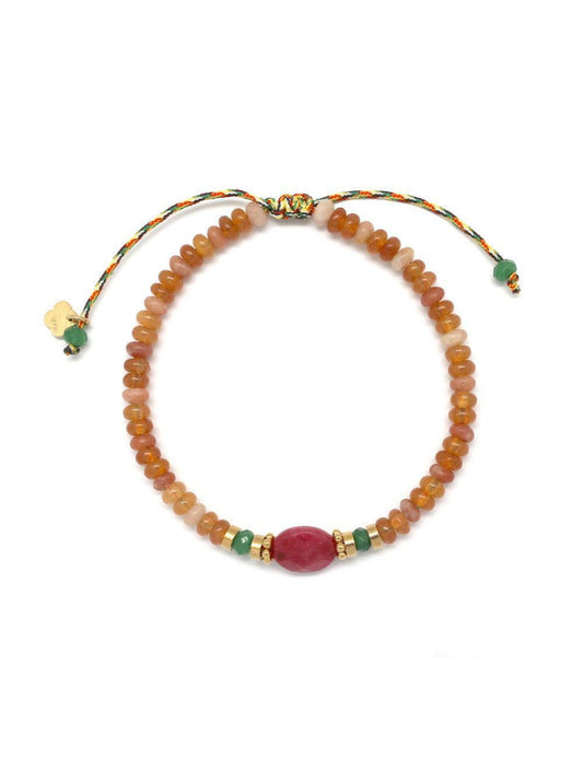 Rodonito ir karneolio apyrankė "Širdies atvėrimas"