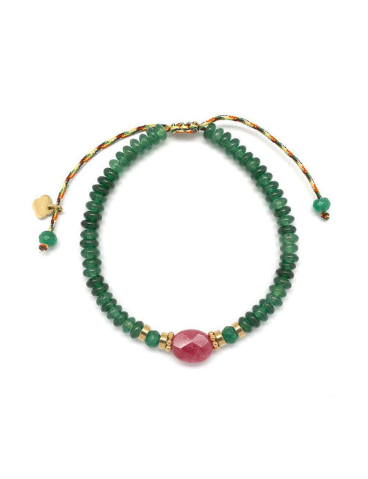 Rodonito ir žaliojo onikso apyrankė "Širdies atvėrimas"