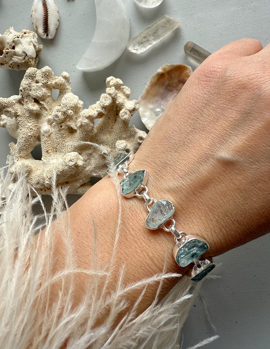 Sidabrinė Akvamarino apyrankė