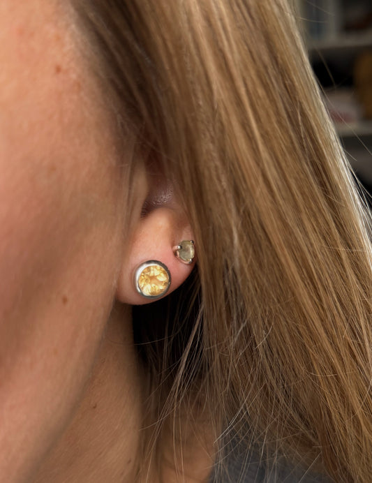 Sidabriniai Citrino Auskarai