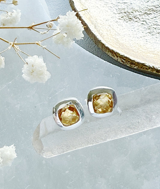 Sidabriniai Citrino Auskarai