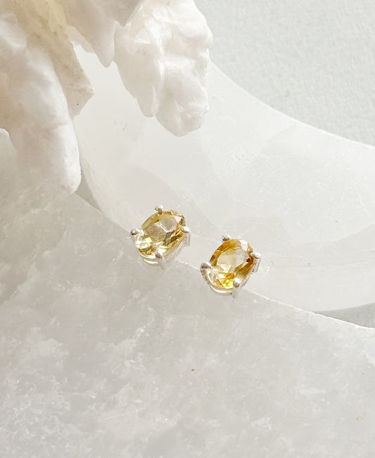 Sidabriniai Citrino auskarai