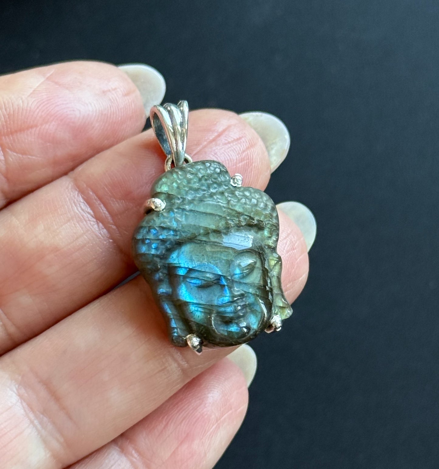 Sidabrinis Labradorito pakabukas