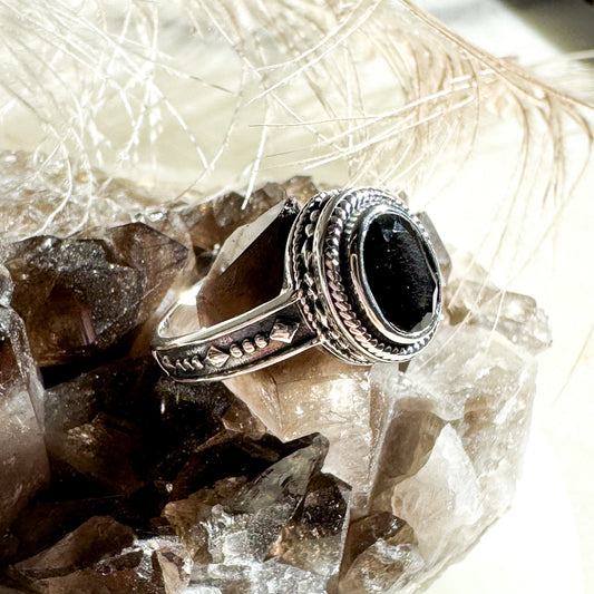 Sidabrinis Žiedas su Dūminiu Kvarcu