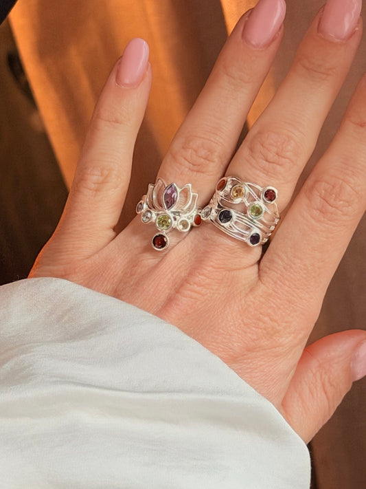 Sidabrinis žiedas “7 Čakros Lotoso žiede”