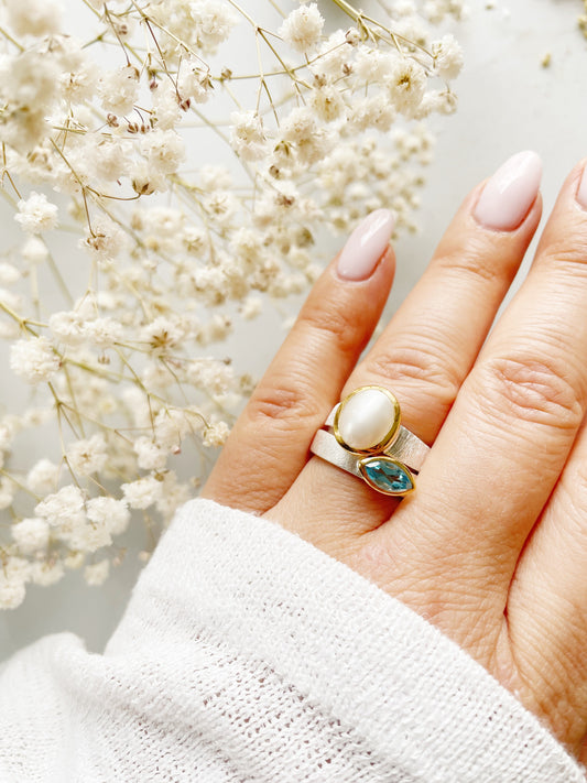 Sidabrinis žiedas su Perlu