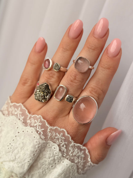 Sidabrinis žiedas su piritu “Energija” / 15 dydis