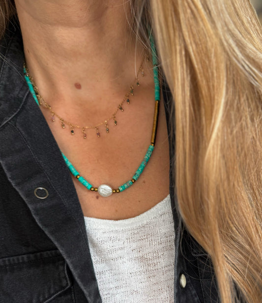 Turkio ir perlo vėrinys “Gyvybė"