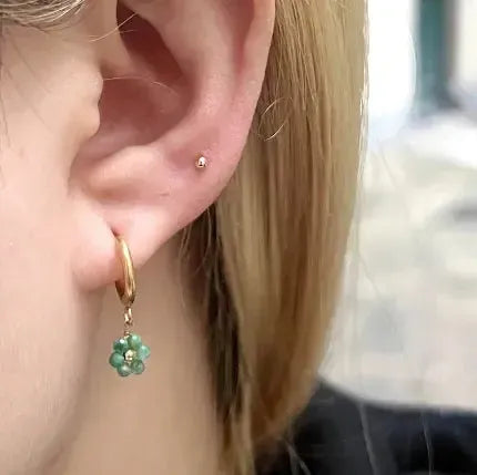 Žaliojo agato auskarai