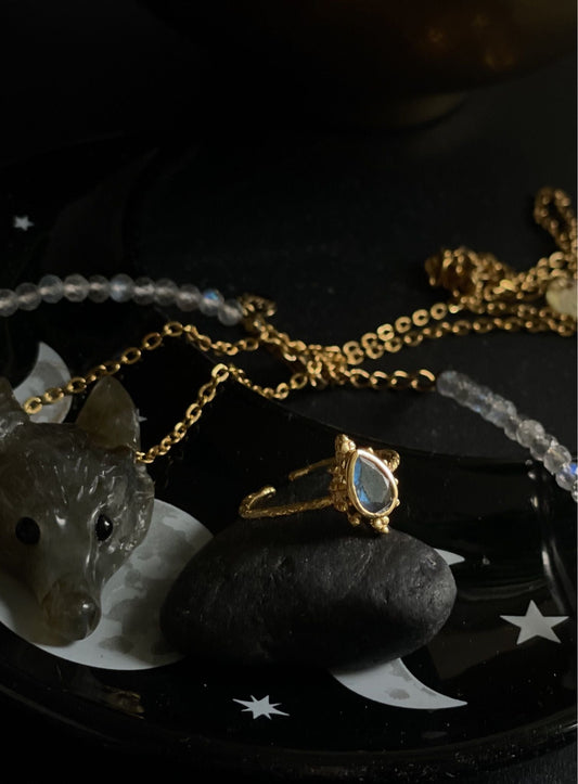 Žiedas su labradoritu "Magiškas"