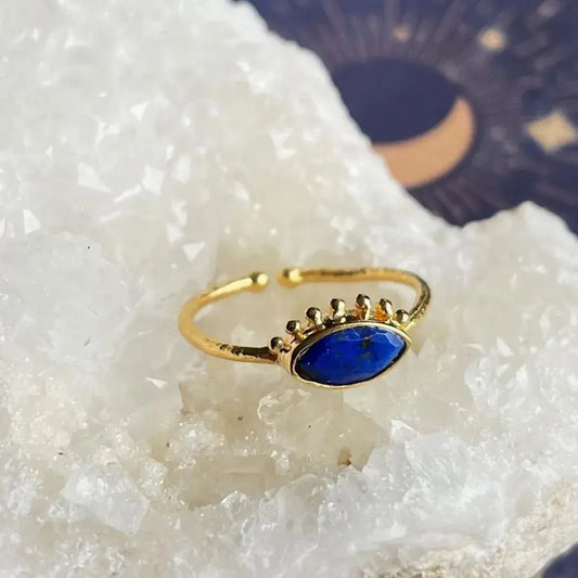 Žiedas su lazuritu "Matau Tave"
