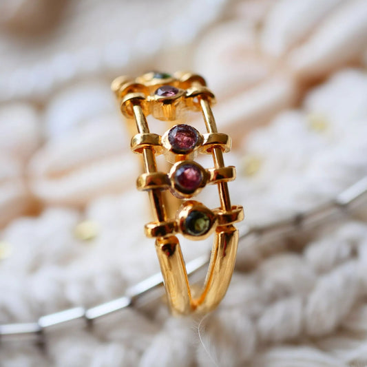 Žiedas su turmalinais "Žaidimas"