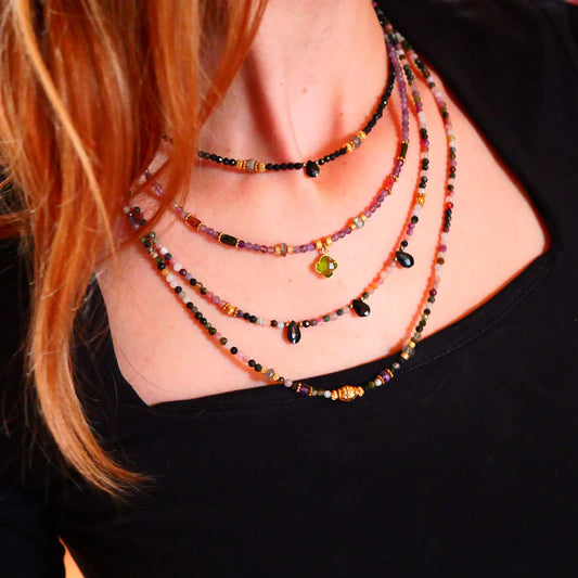 Ametisto vėrinys "Sėkmės talismanas"