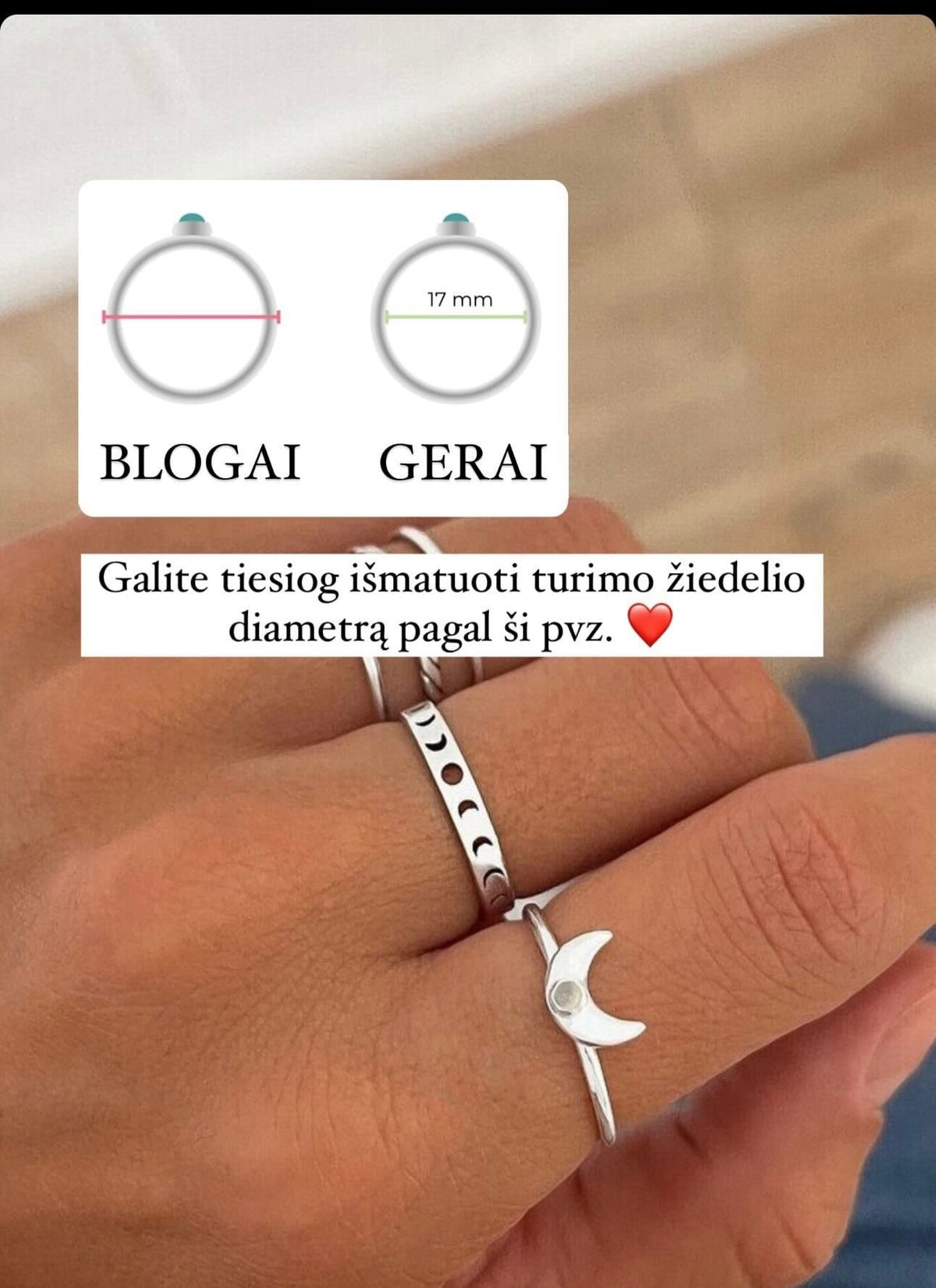 Žiedo matavimo instrukcija