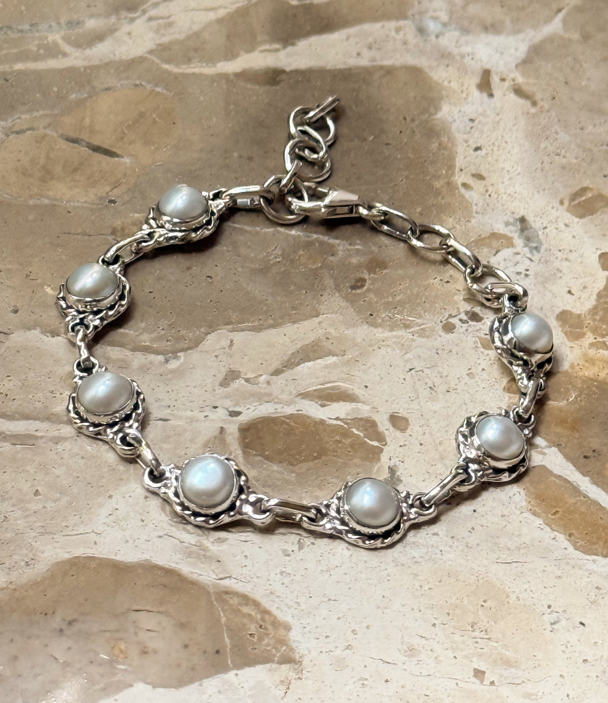 Sidabrinė apyrankė “Perlo gijos”