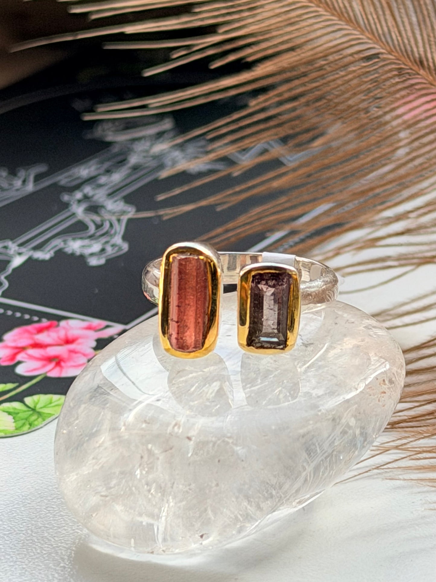 Sidabrinis žiedas su arbūziniu turmalinu / 22 dydis