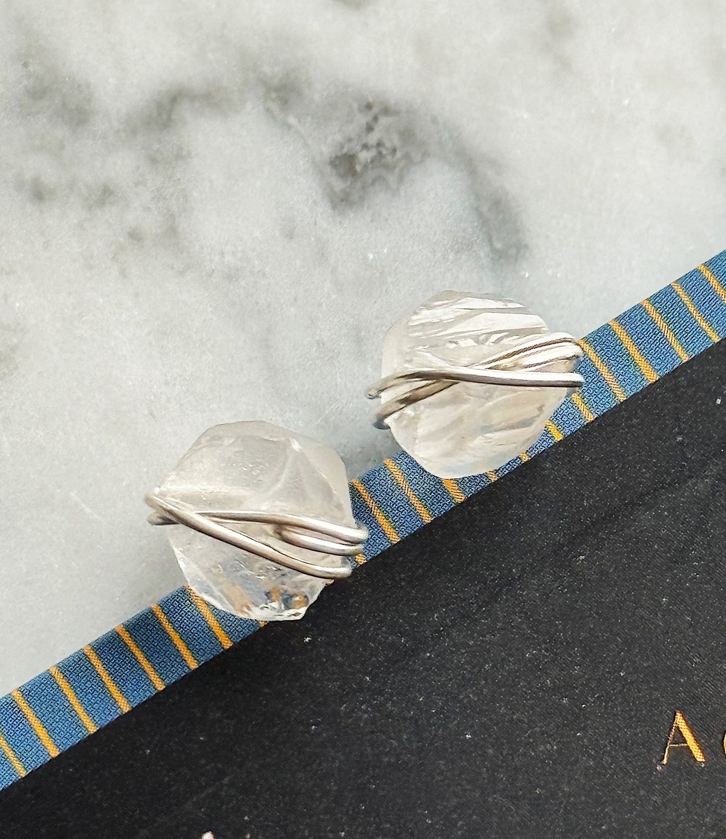 Sidabriniai Kalnų Krištolo auskarai