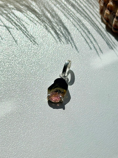 Sidabrinis turmalino pakabukas