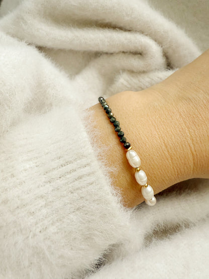 Afrikietiško turkio ir perlų apyrankė