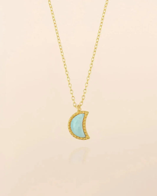 Amazonito kaklo papuošalas "Mėnulis"
