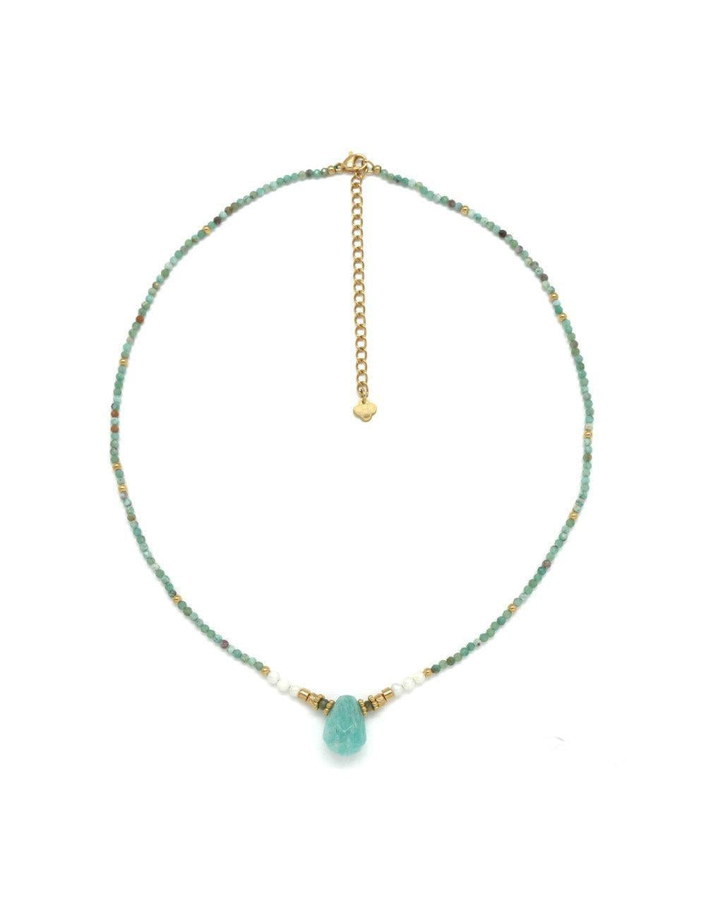 Amazonito vėrinio ir auskarų rinkinys “Drąsa”