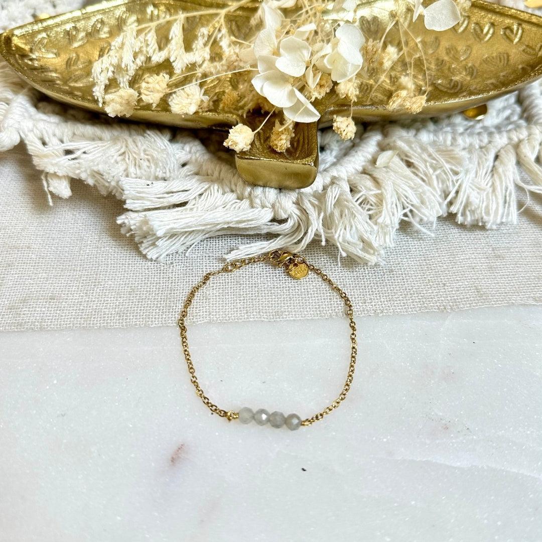 Apyrankė su labradorito kristalais “Apsauga”