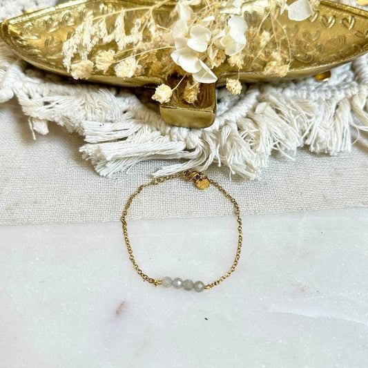 Apyrankė su labradorito kristalais “Apsauga”