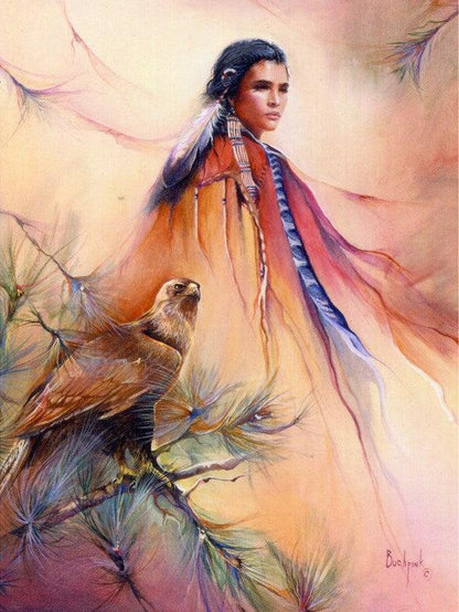 Atvirukas su voku "Falcon Woman