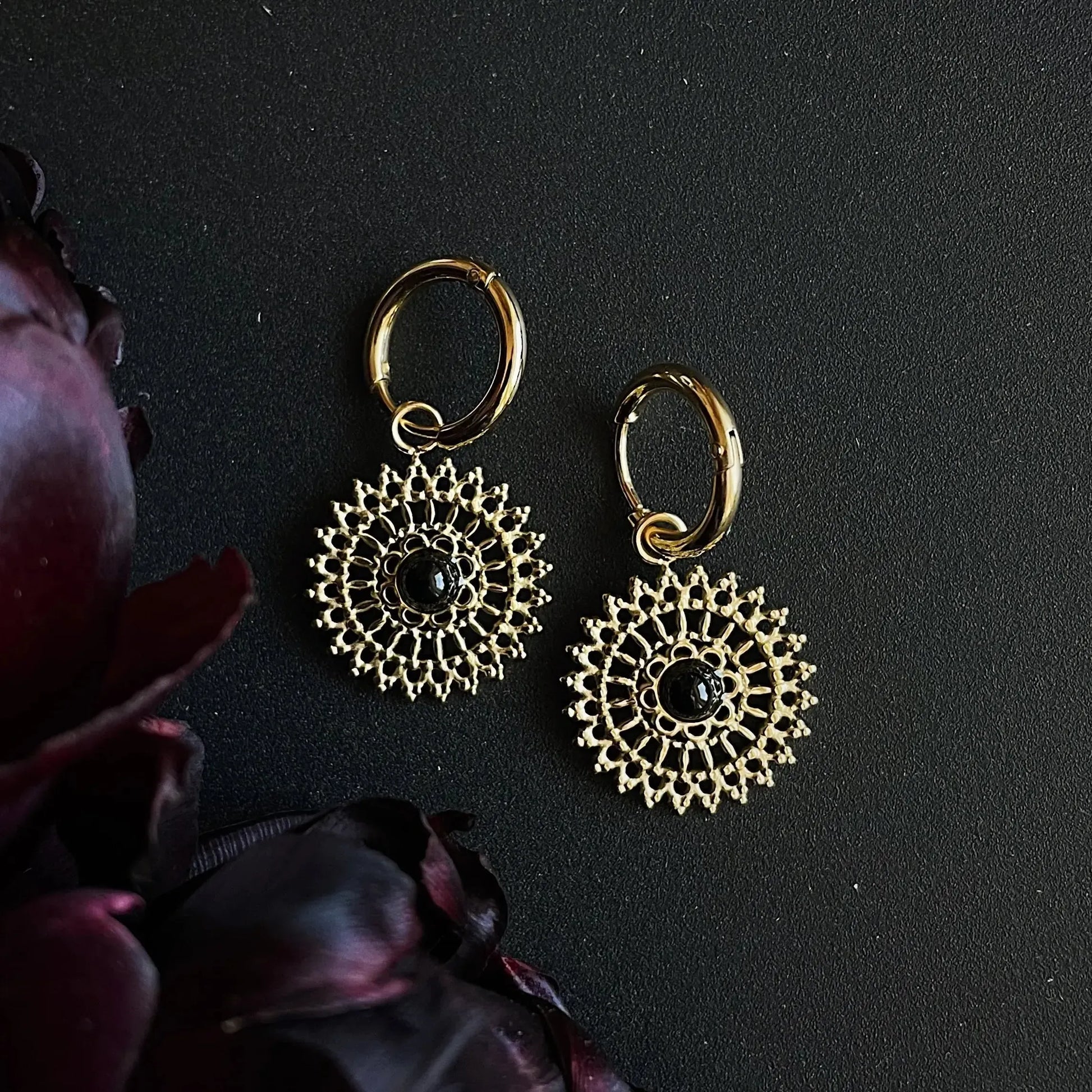 Auskarai "Nakties Mandala"