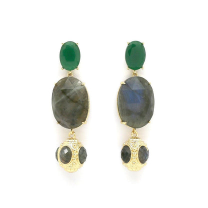 Auskarai su labradoritu "Potencialas"