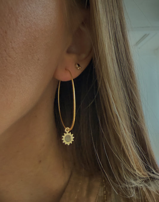 Auskarai su labradoritu “Saulės”