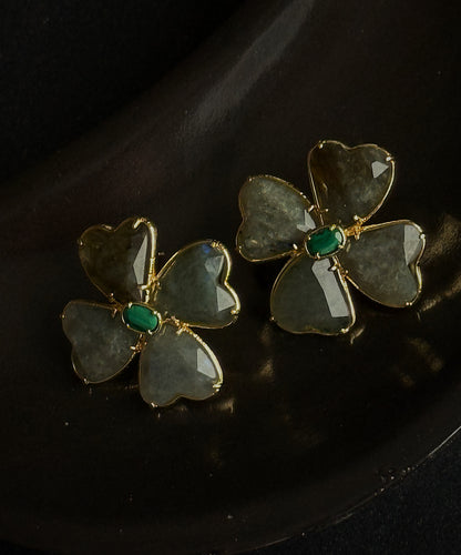 Auskarai su labradoritu "Sėkmės ženklas"