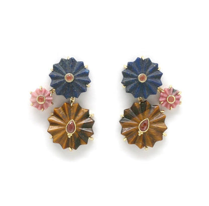 Auskarai su lazuritu ir tigro akimi "Žaidimas"