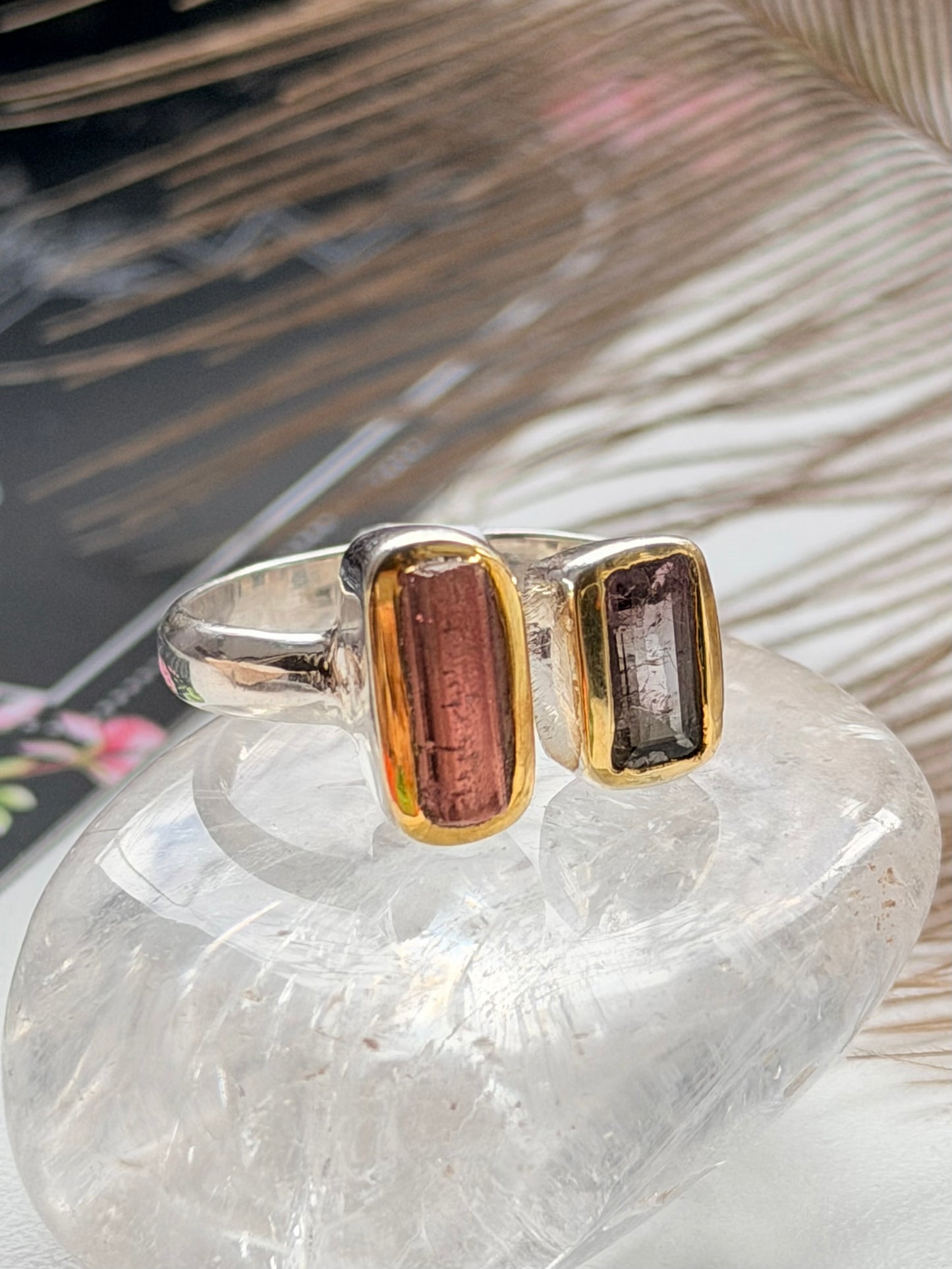 Sidabrinis žiedas su arbūziniu turmalinu / 22 dydis