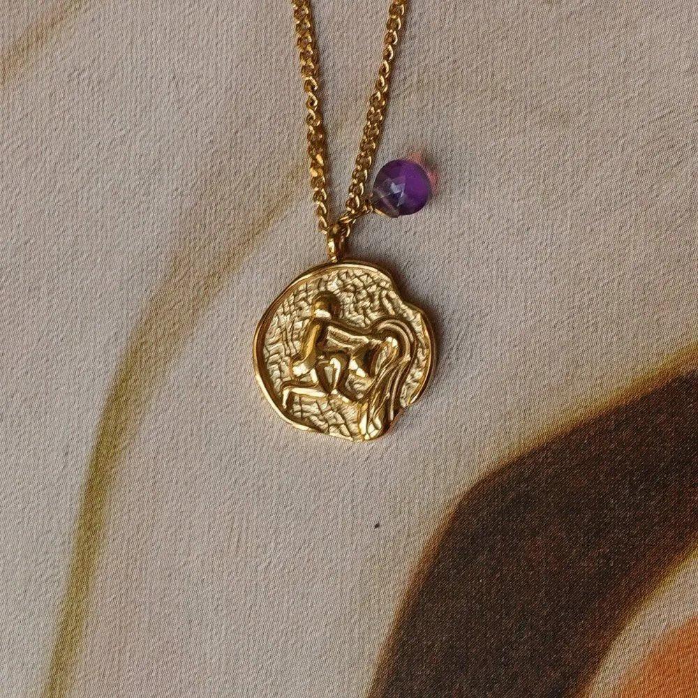 Grandinėlė su ametistu "Vandenis"