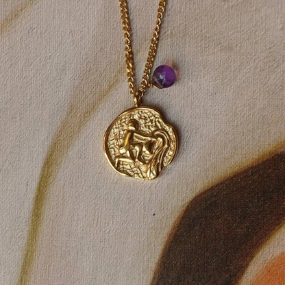 Grandinėlė su ametistu "Vandenis"