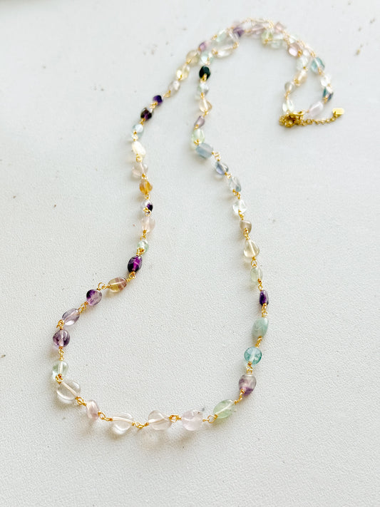 Ilgas Fluorito kaklo papuošalas "Išmintis"