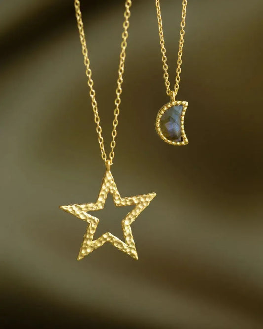 Kaklo Papuošalas su labradoritu "Mėnulis”