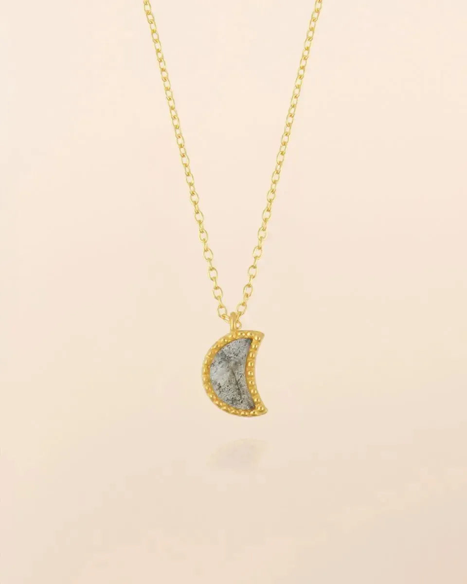 Kaklo Papuošalas su labradoritu "Mėnulis”
