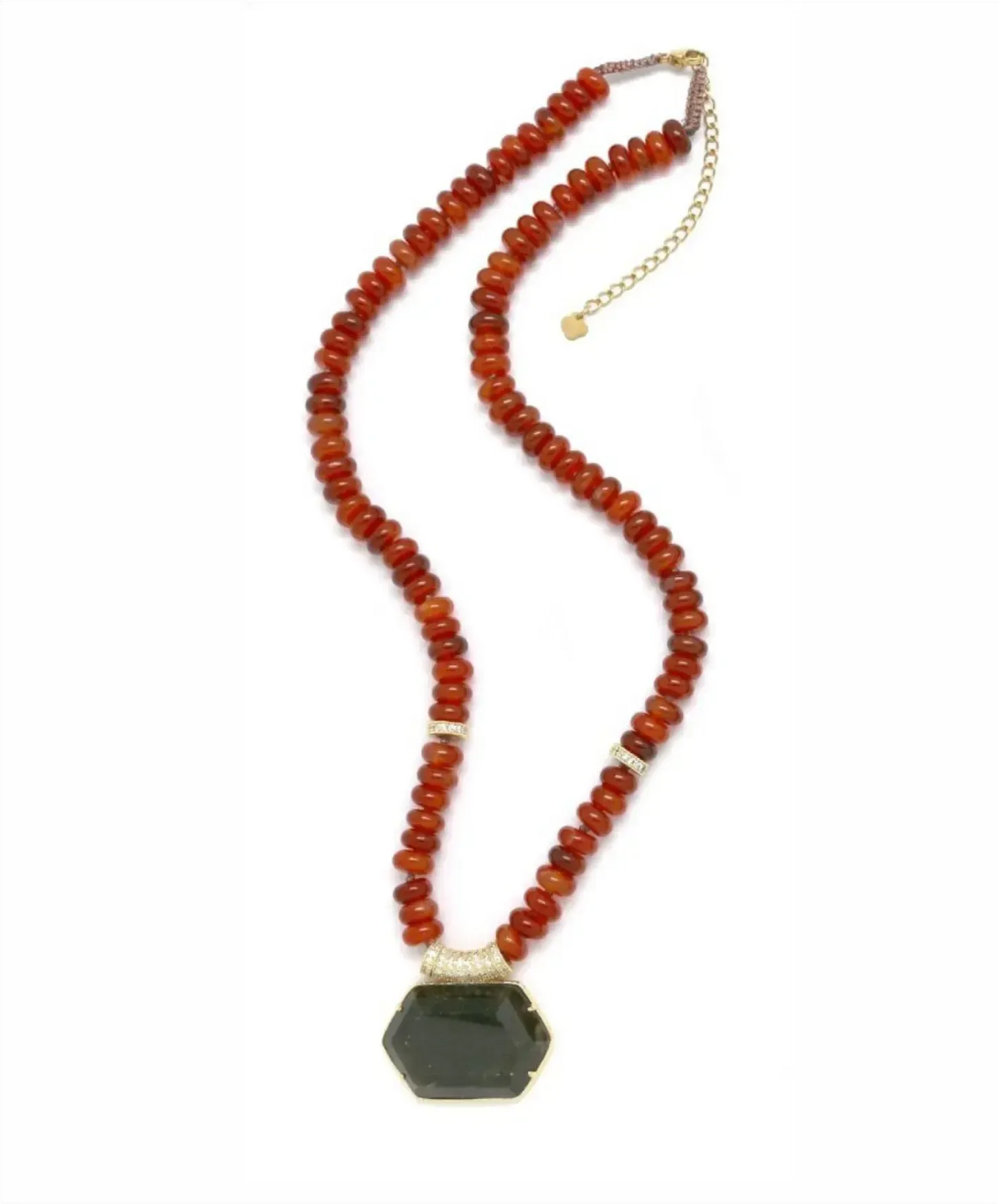 Karneolio ir labradorito kaklo papuošalas "Moteriška nuojauta"