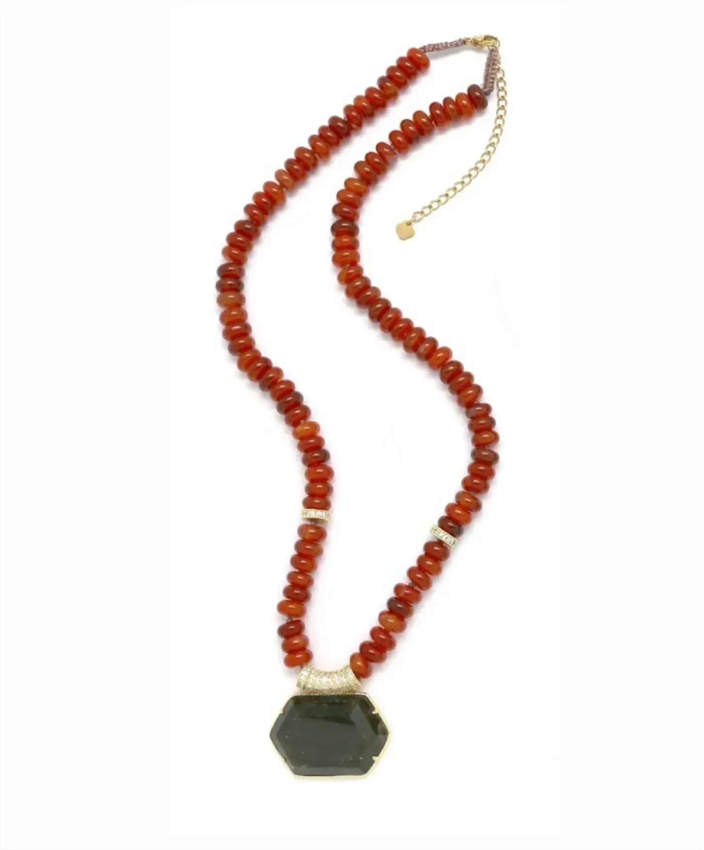 Karneolio ir labradorito kaklo papuošalas "Moteriška nuojauta"